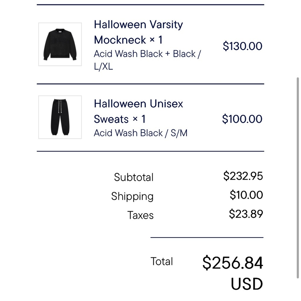 Parke Halloween 2025 Set Sweatshirt L/XL Sweatpants S/M NWT – Rare Sold Out - Picture 3 of 8